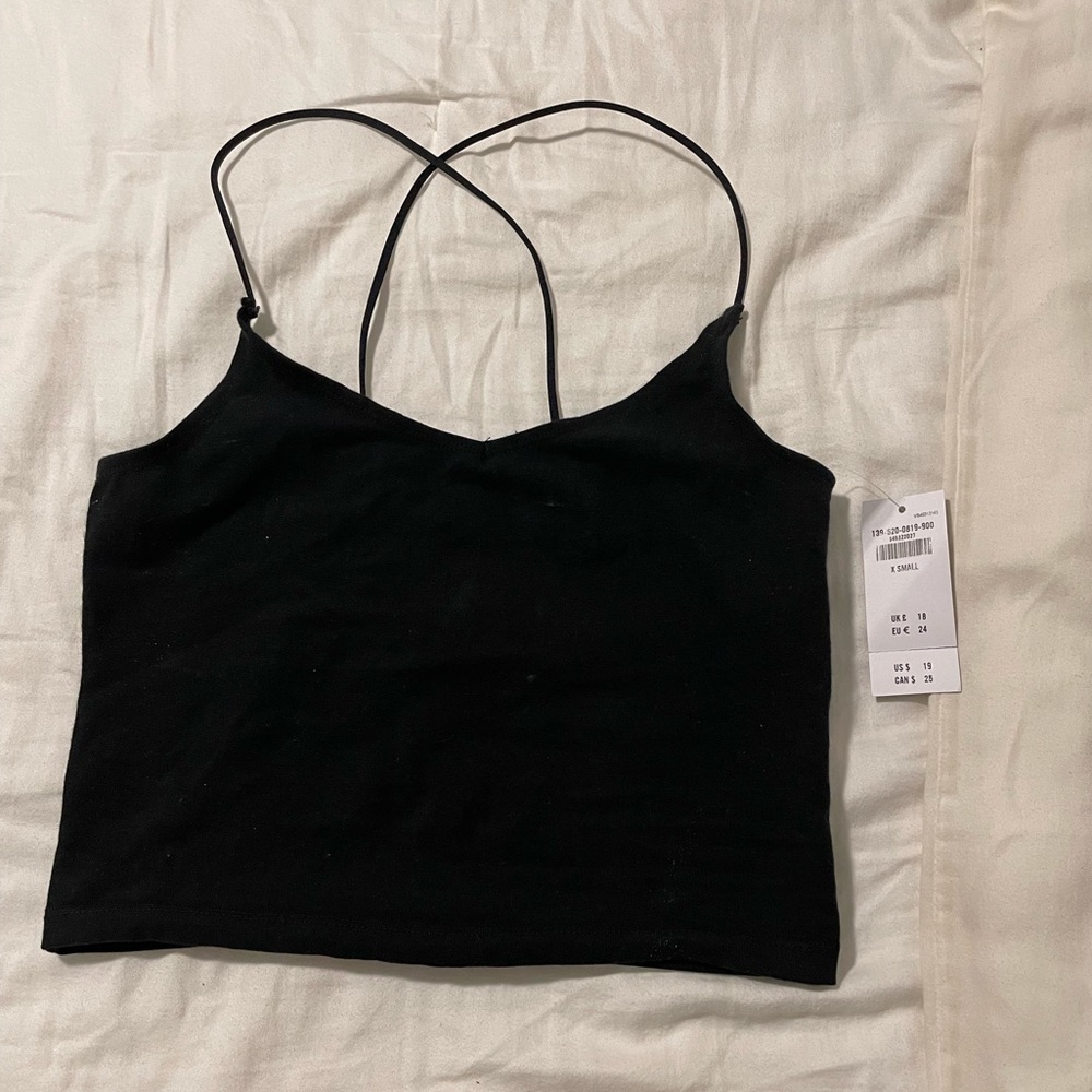 Abercrombie black criss cross crop top